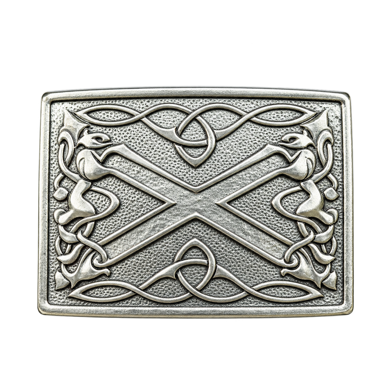 Silver Saltire Kilt Buckle