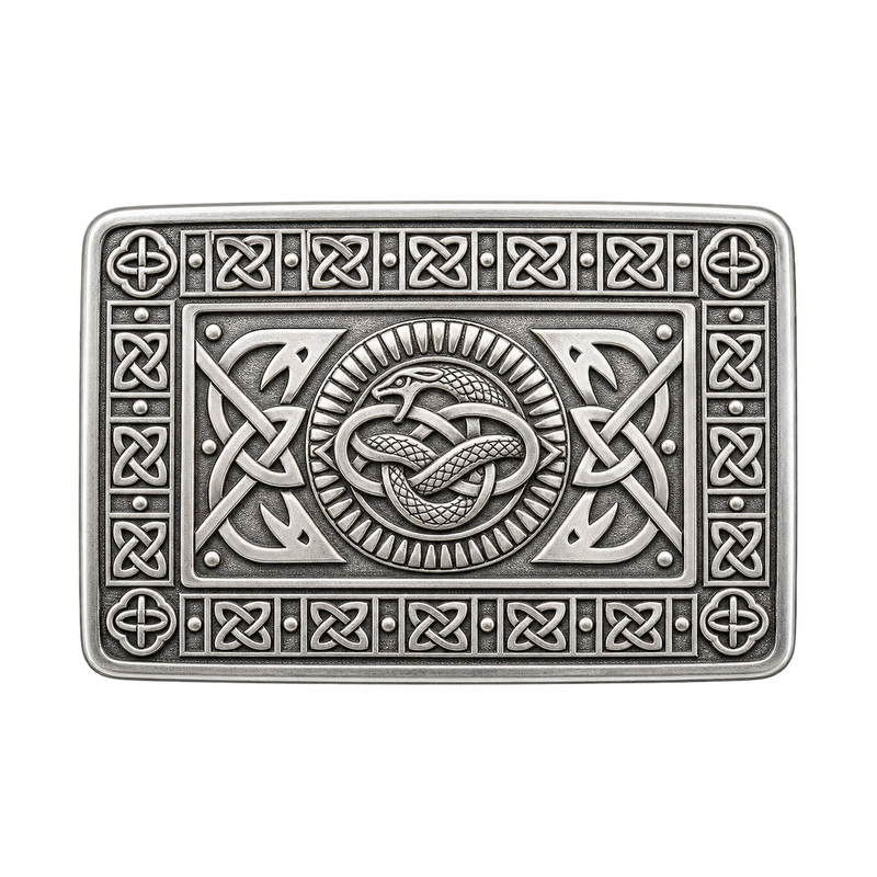 Silver Serpent Kilt Buckle