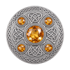 Silver With 5 Y-Stone Kilt Brooch