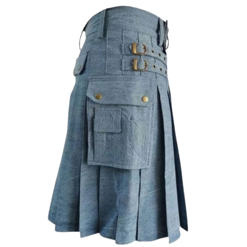 Sky Blue Denim Kilt