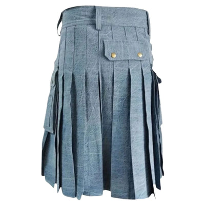 Sky Blue Denim Kilt - view 2