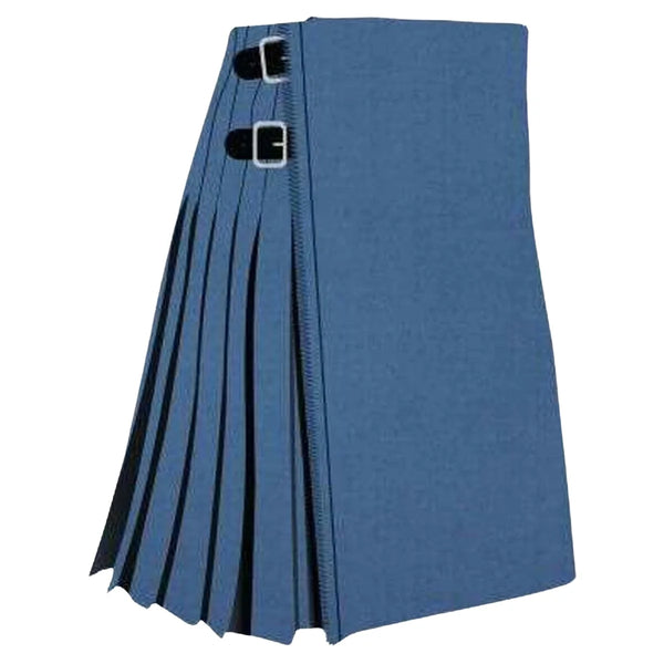 Solid Blue Ancient Tartan Kilt