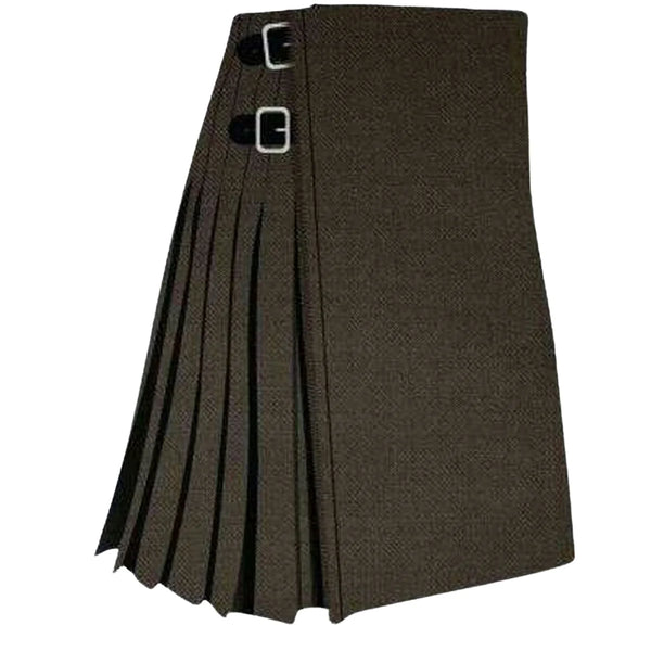 Solid Green Weathered Tartan Kilt