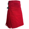 Solid Scarlet Weathered Tartan Kilt