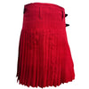 Solid Scarlet Weathered Tartan Kilt