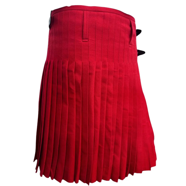 Solid Scarlet Weathered Tartan Kilt