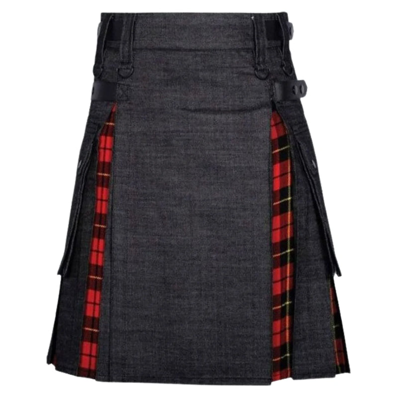 Straight and Slim Fit Denim Kilt