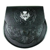 Thistle Crest Embossed Leather Sporran