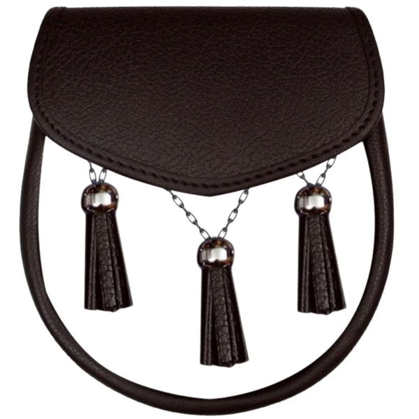 Traditional Black Leather sporran Kilt Sporran