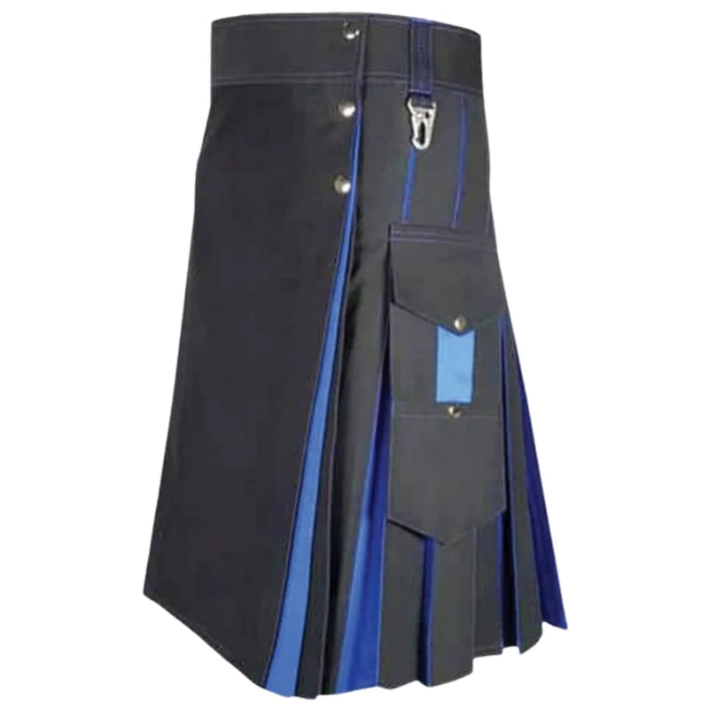 Traditional Black and Blue Hybrid Kilt