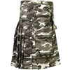 Urban Snow Camouflage Canvas Utility Kilt