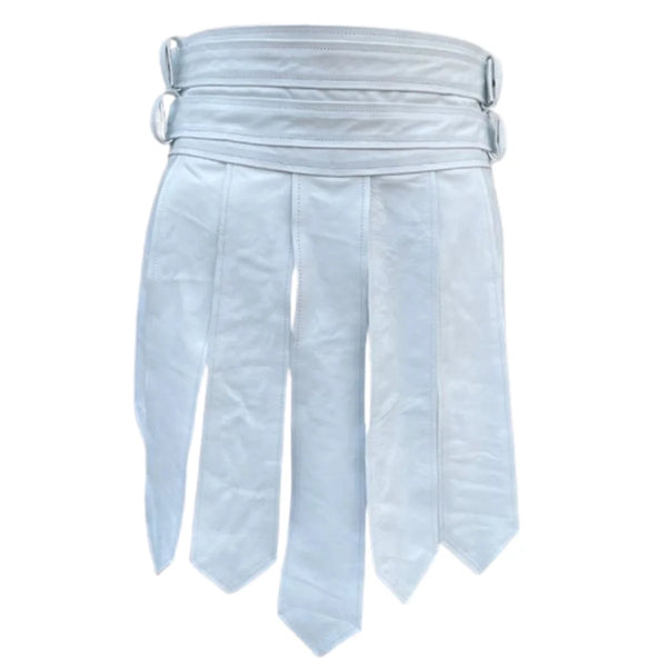 White Warrior Leather Kilt