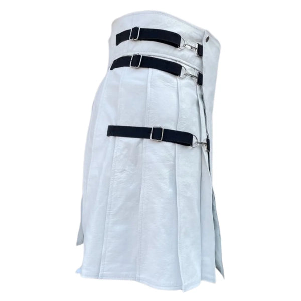 White Leather Kilt