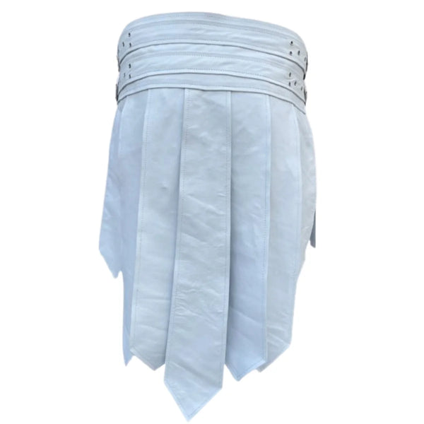 White Warrior Leather Kilt