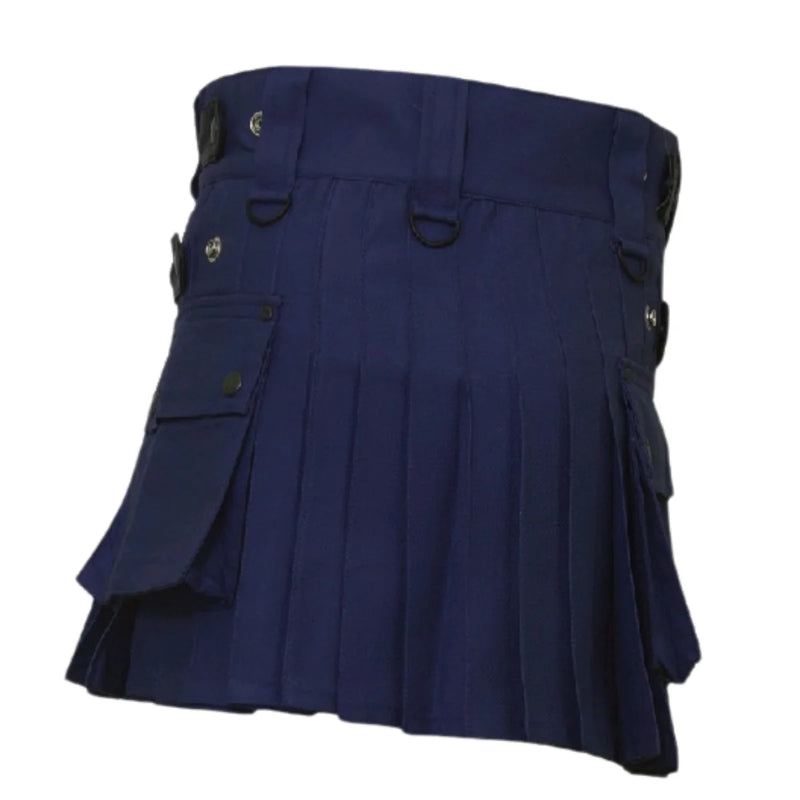 Women Blue Color Utility Kilt