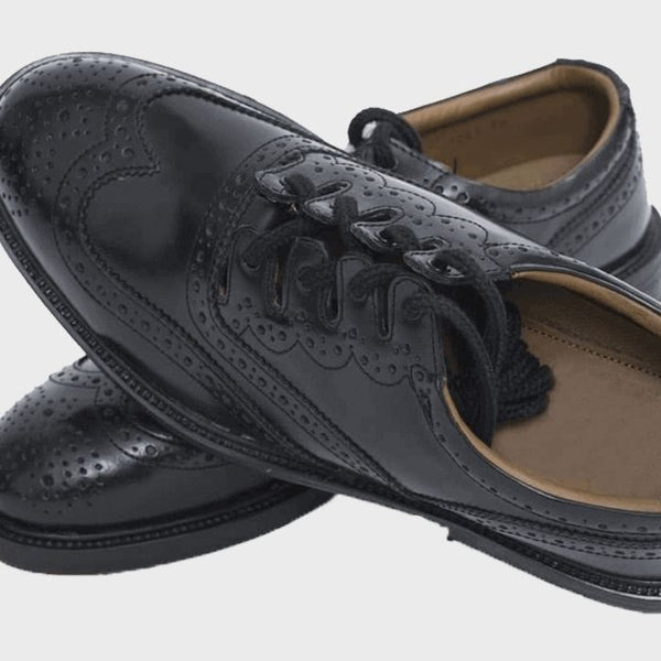 Black Leather Brogues Shose