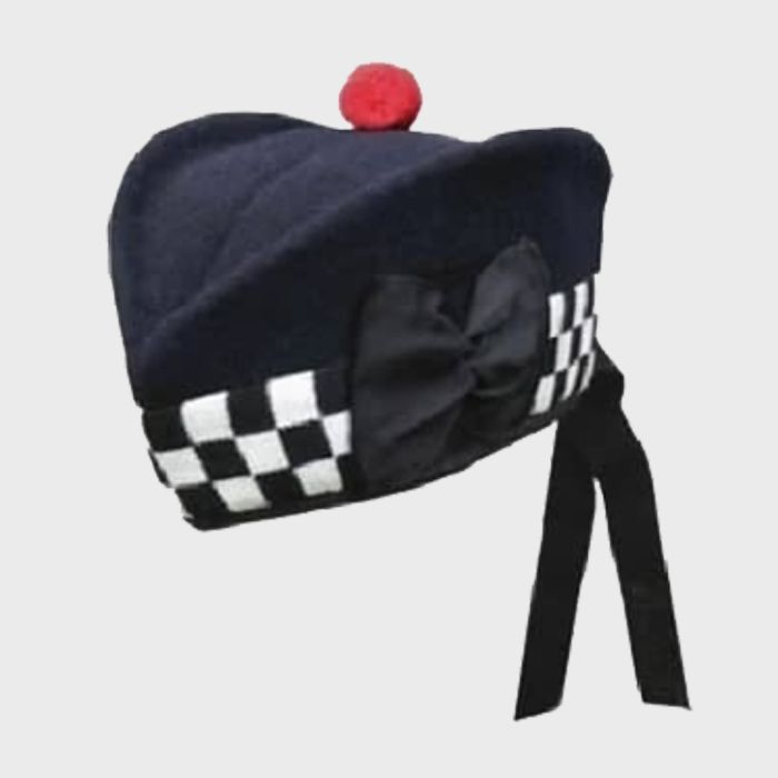 Glengarry White & Black Hat