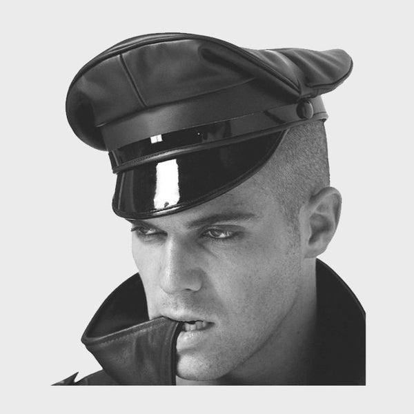 Leather Military Officer Cap
