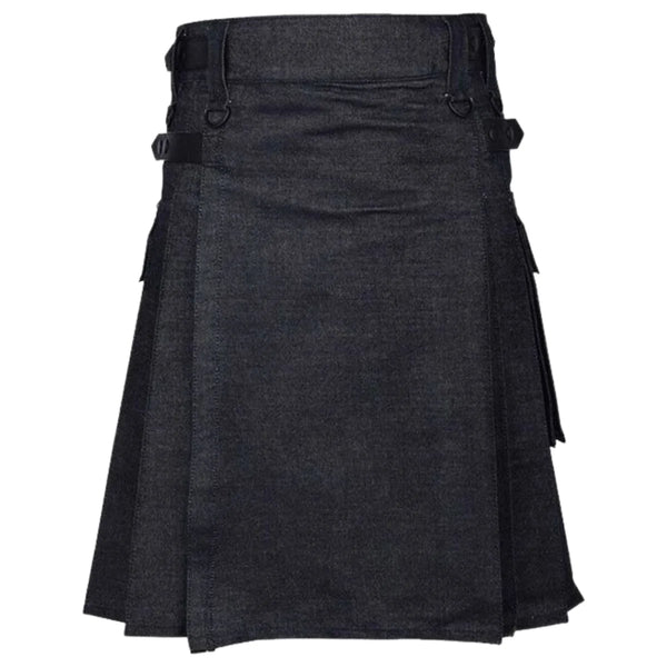 Active Men Denim Utility Kilt