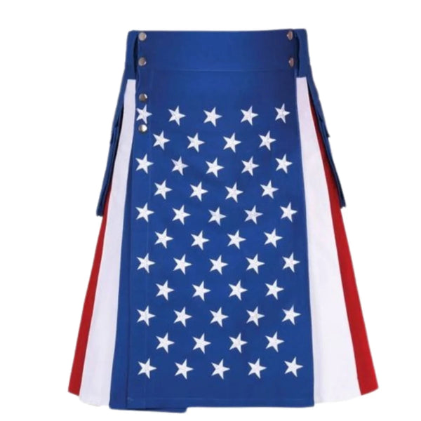 American Flag Hybrid Utility Kilt For Patriotic Men