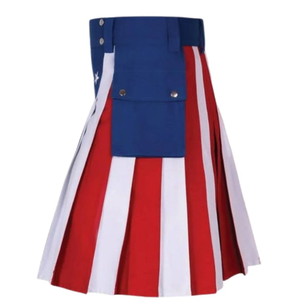 American Flag Hybrid Utility Kilt For Patriotic Men