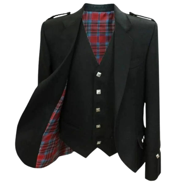 Argyll Kilt Jacket and Vest Lined with Tartan