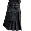Black Denim Utility Kilt