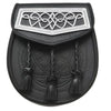 Black Leather Celtic Interweave Plate Sporran