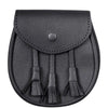 Black Leather Day Sporran - Scottish Made