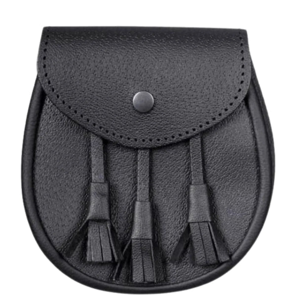 Black Leather Day Sporran - Scottish Made
