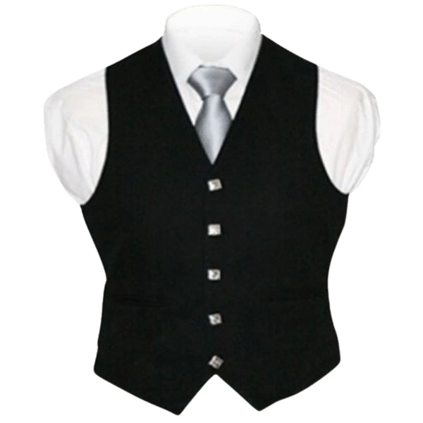Black Tartan Vest For Men