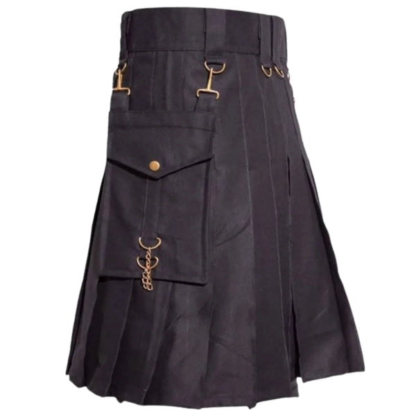 Black Deluxe Utility Kilt