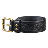 Black Pin Celtic Leather Kilt Belt