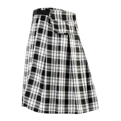 Black Pistol Kilt - Short Kilt Tartan Black-White - view 2