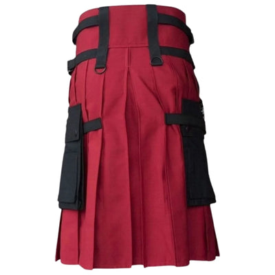 Black & Red Deluxe Hybrid Utility Kilt - view 3