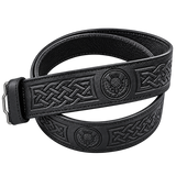 Black Thistle Leather Kilt Belt