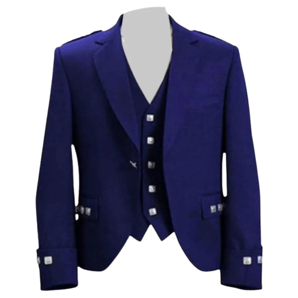 Blue Argyll Jacket And Vest Made To Measure