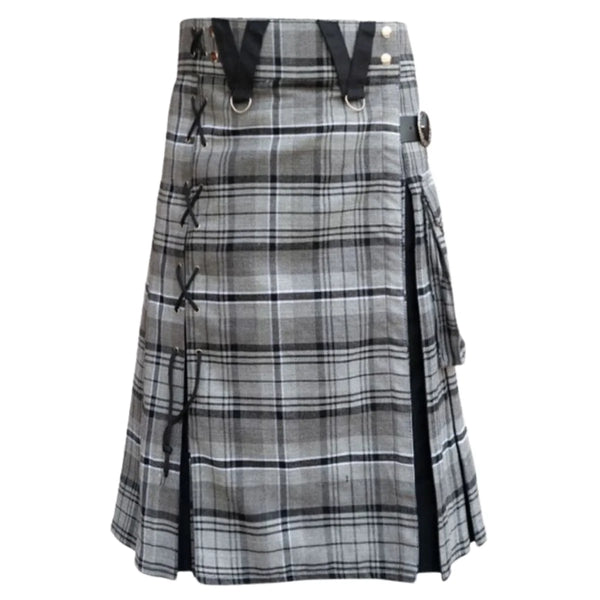 Box Pleated Grey Hamilton Modern Kilt