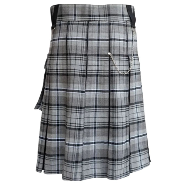 Box Pleated Grey Hamilton Modern Kilt