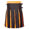 Box Pleated Modern Black And Orange Two Kilt