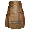 Brown Real Leather Gothic Style Kilt