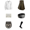 Brown Utility Kilt & White Shirt With Accessories Deal