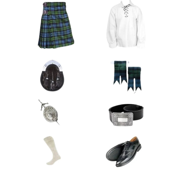 Campbel Tartan Kilt With Accessories