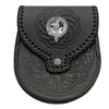 Clan Crest Badge Leather Sporran
