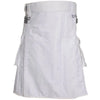 Deluxe White Utility Kilt With Leather Straps