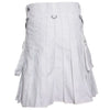 Deluxe White Utility Kilt With Leather Straps