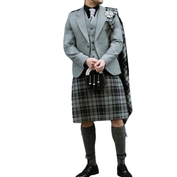 Douglas Grey Tartan Argyll Kilt Outfit