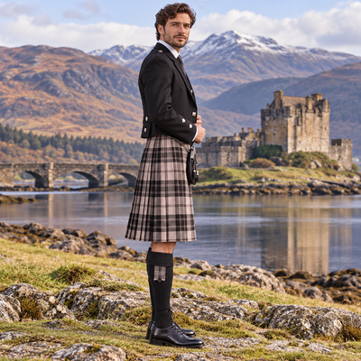 Grey Tartan Argyll Kilt Outfit