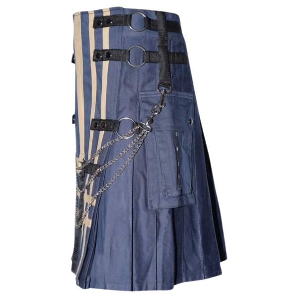 Fashion Utility Kilt With Chains