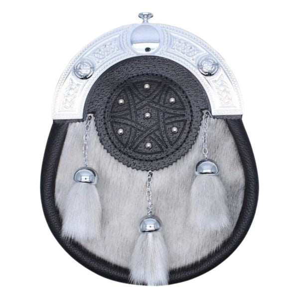 Full Dress Sporran Light Grey Sealskin Made In Scotland